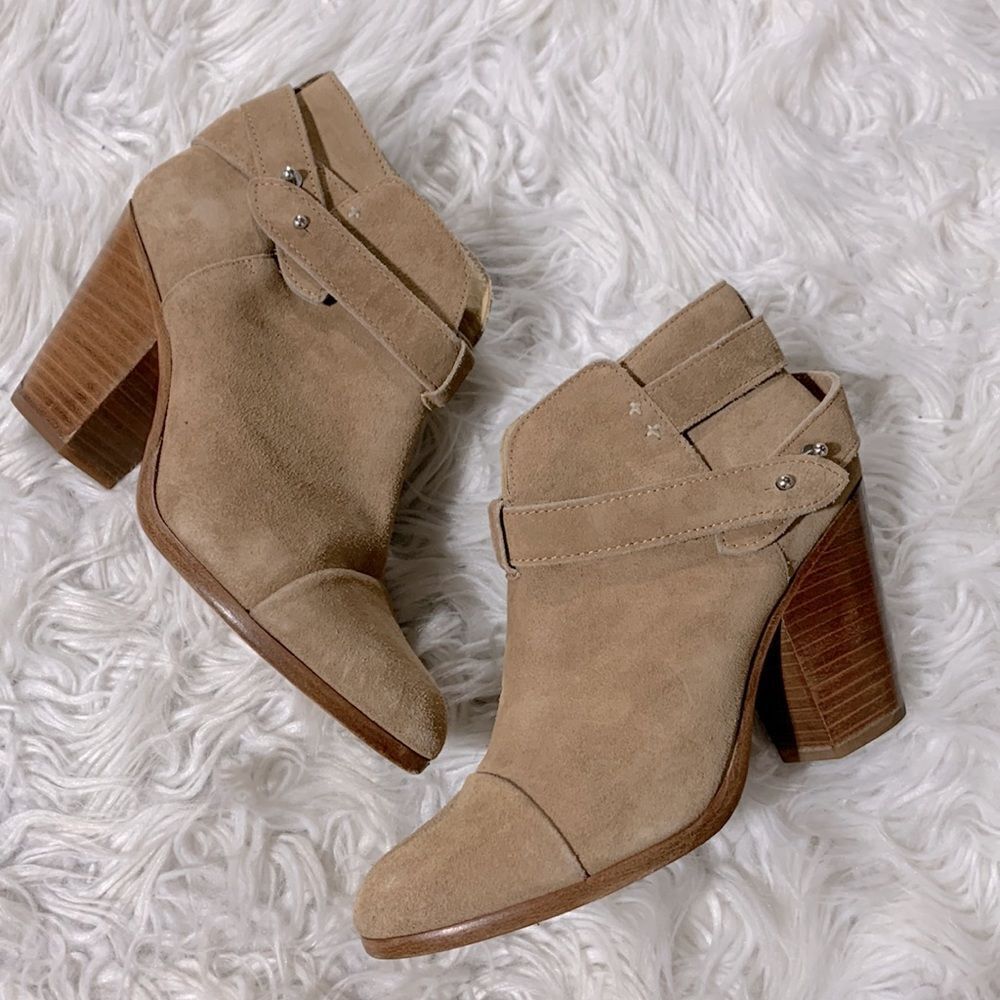 RAG & Bone Harrow Suede Ankle Boots Bootie Ankle Straps Hazel Tan women sz 37